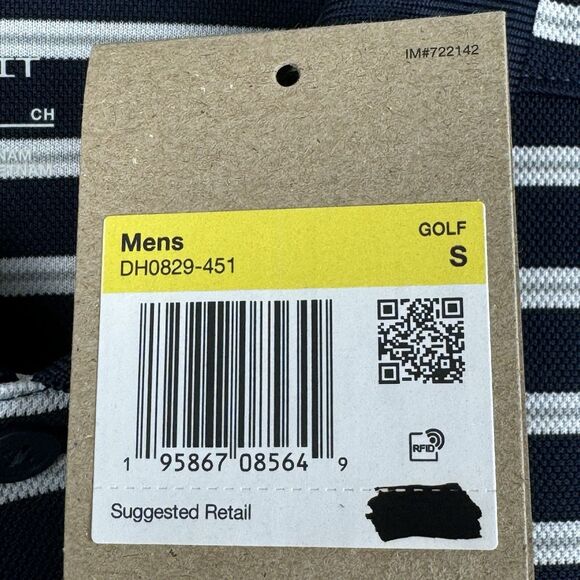 Nike Dri-FIT Victory Striped Golf Polo Men’s Size Small Obsidian Blue DH0829-451 - Picture 4 of 7